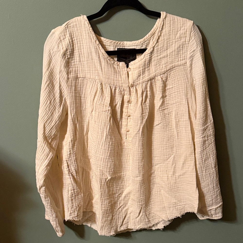 Elegant Cream Blouse with Button Detail